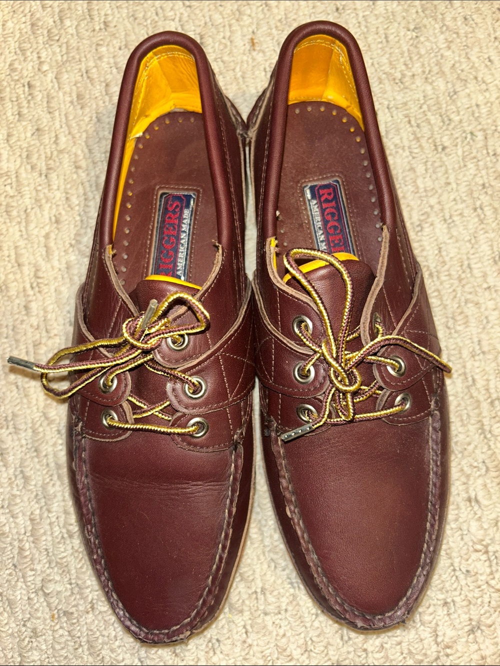 Men's Burgundy Leather Boat Shoes